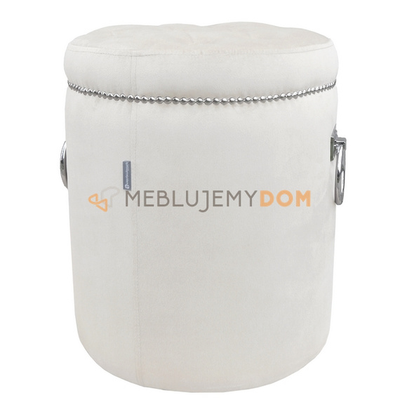 Puf GLAMOUR z pinezkami i kołatkami Ø 40 cm