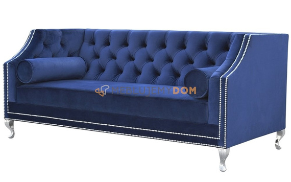 Sofa AMARO z wałkami i pinezkami 2-osobowa