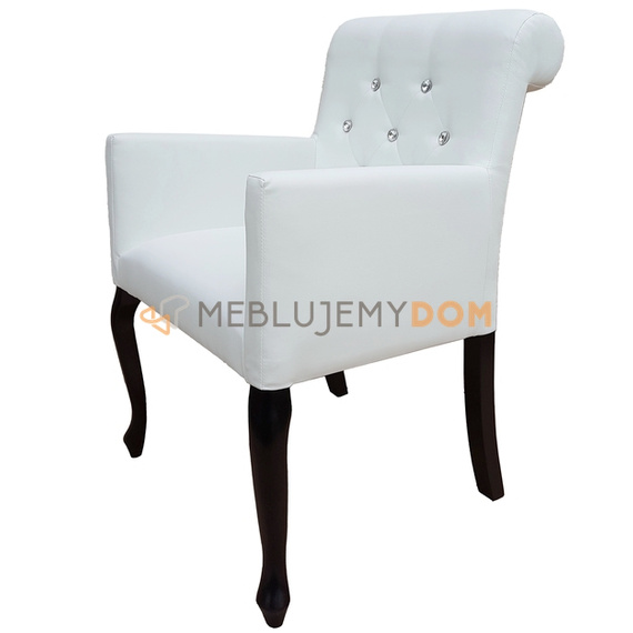 Fotel LUDWIK PIK z kryształkami i wałkiem 87 cm