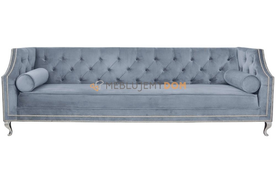Sofa AMARO z wałkami i pinezkami 3-osobowa