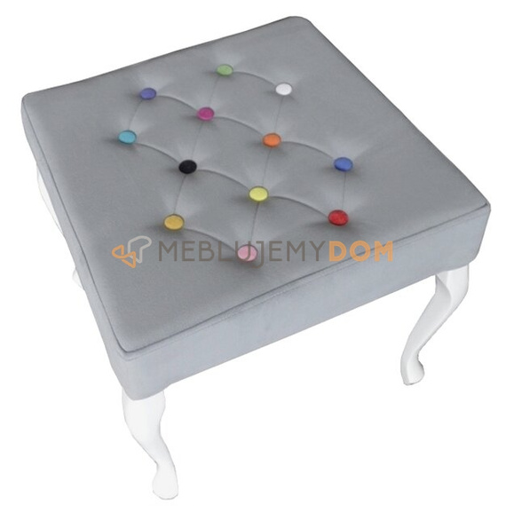 Puf LUDWIK PIK z kolorowymi guzikami 50 x 50 cm