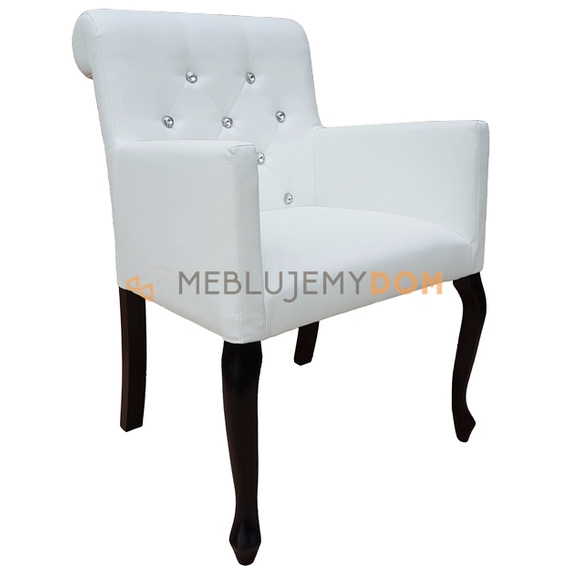 Fotel LUDWIK PIK z kryształkami i wałkiem 87 cm