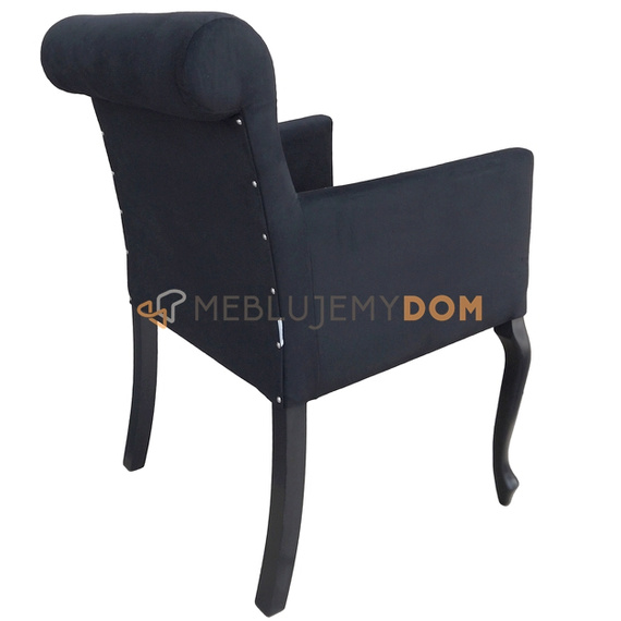 Fotel LUDWIK PIK z kryształkami i wałkiem 87 cm