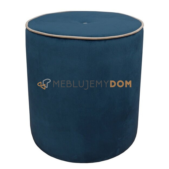 Puf OKRĄGŁY PIK z guzikiem i lamówką Ø 40 cm