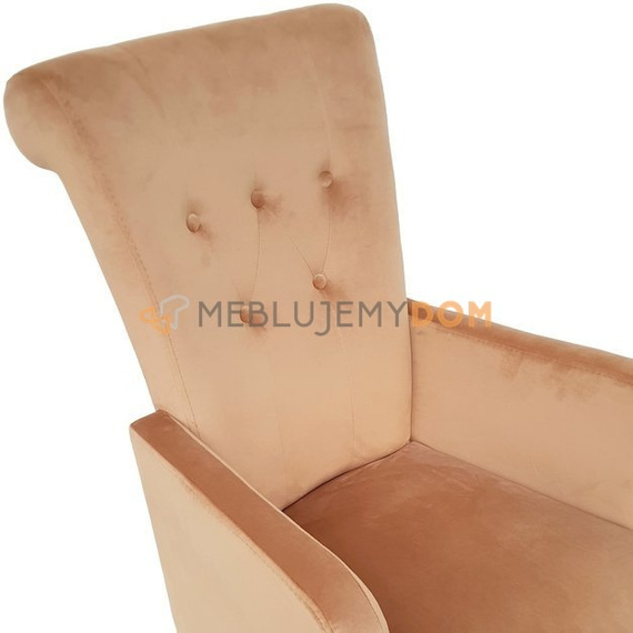 Krzesło TIZIANO z pinezkami, kołatką i podłokietnikami 100 cm