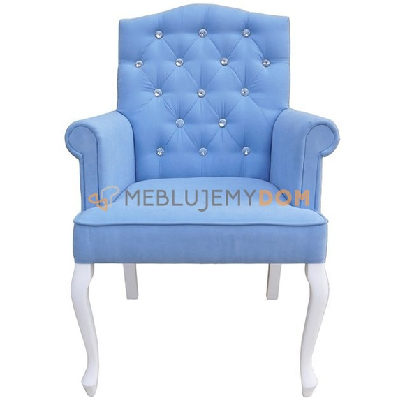 Fotel LANCASTER z kryształkami 101 cm