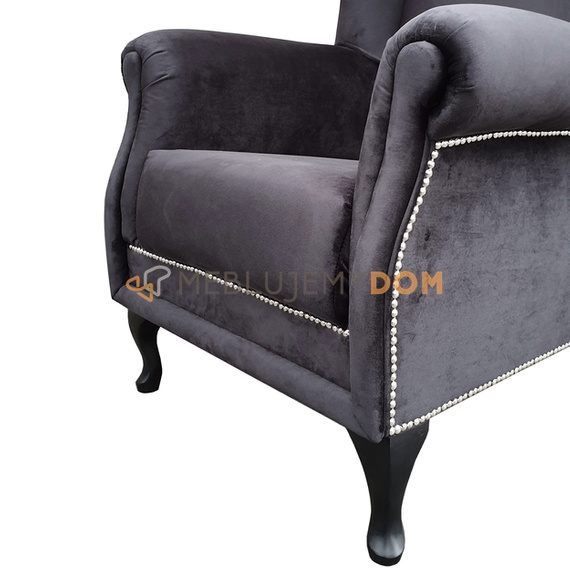 Fotel USZAK VELVET z pinezkami