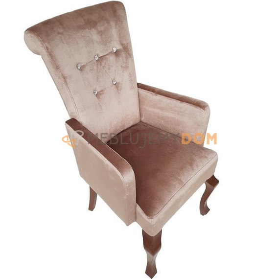 Krzesło TIZIANO z kryształkami, kołatką i podłokietnikami 100 cm