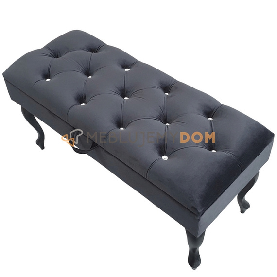 Puf CHESTER otwierany z kryształkami 100 x 40 cm