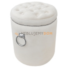 Puf GLAMOUR z pinezkami i kołatkami Ø 40 cm