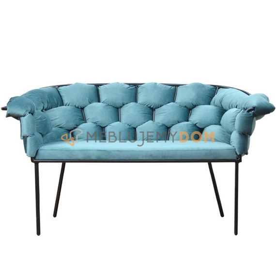 Ławka MAGNOLIA BLACK z plecionym oparciem 74 cm