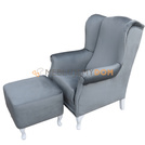 Zestaw USZAK VELVET fotel z podnóżkiem