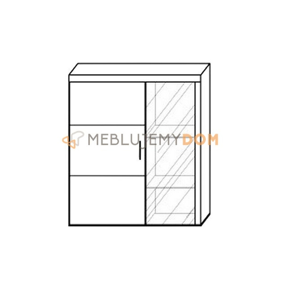 Regał ścienny z witryną DONNA