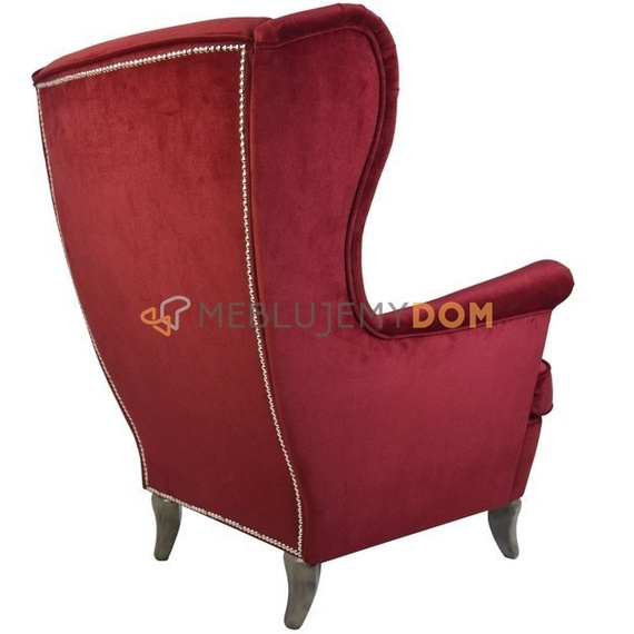 Fotel USZAK PIK z pinezkami i kryształkami