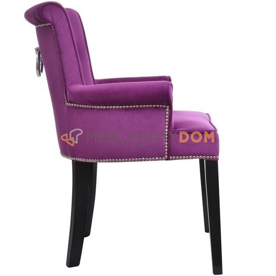 Fotel MICHELLE z pinezkami i kołatką 87 cm