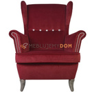 Fotel USZAK PIK z pinezkami i kryształkami