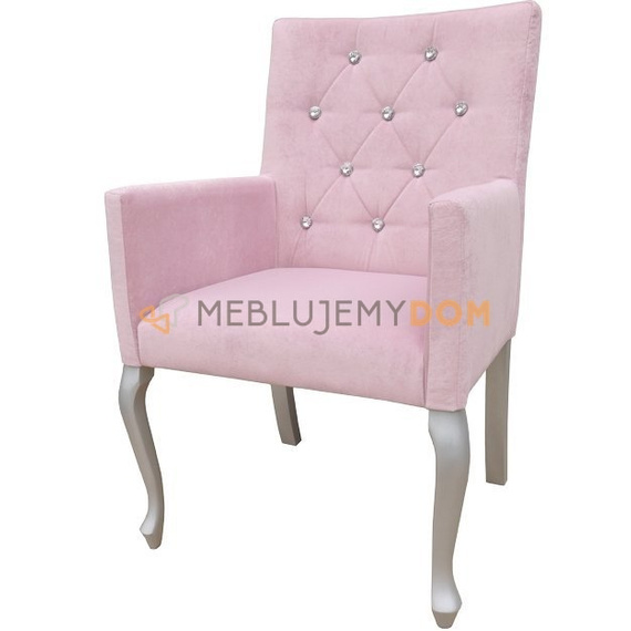 Fotel LUDWIK PIK z kryształkami 98 cm