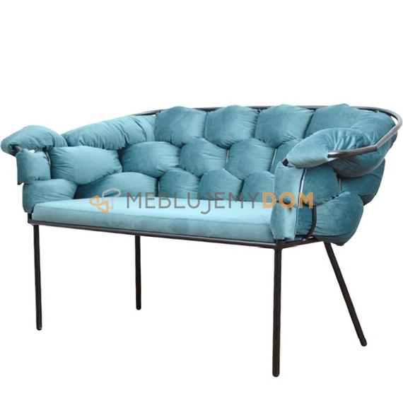 Ławka MAGNOLIA BLACK z plecionym oparciem 74 cm