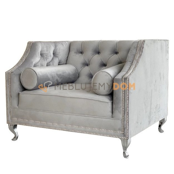 Fotel AMARO z wałkami i pinezkami