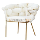 Fotel MAGNOLIA GOLD z plecionym oparciem 75 cm