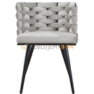 Fotel AURORA BLACK z plecionym oparciem 75 cm