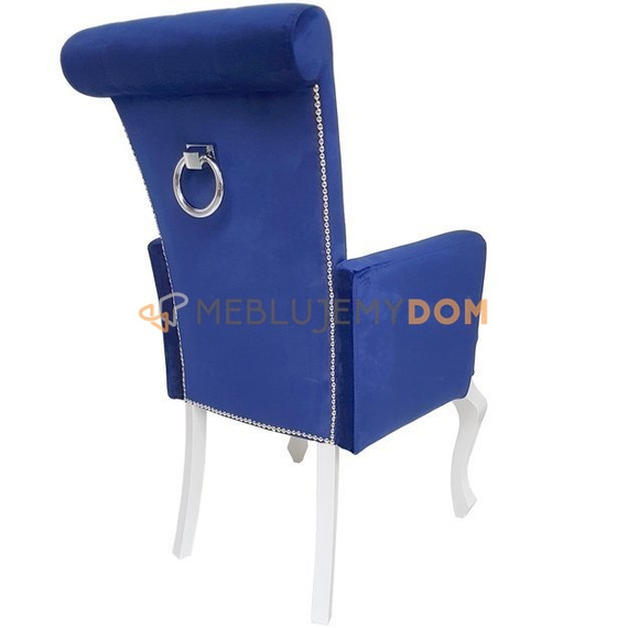 Krzesło TIZIANO z pinezkami, kołatką i podłokietnikami 100 cm