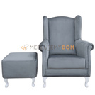 Zestaw USZAK VELVET fotel z podnóżkiem