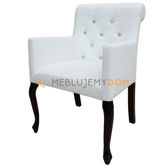 Fotel LUDWIK PIK z kryształkami i wałkiem 87 cm