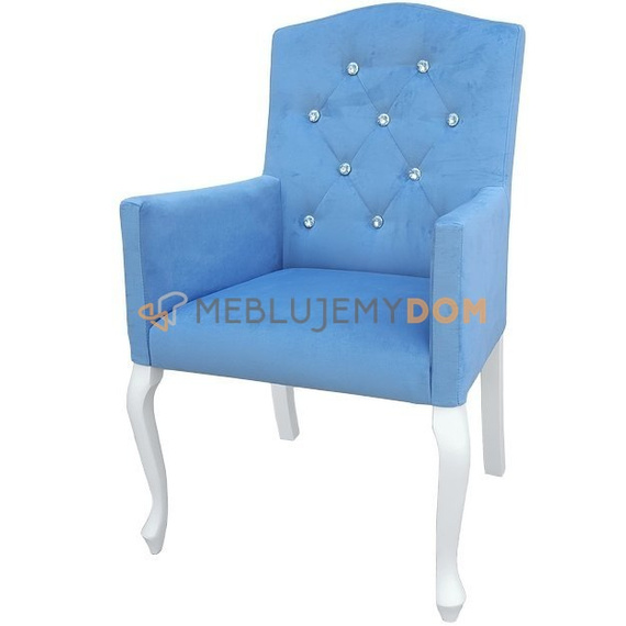 Fotel LUDWIK PIK z kryształkami 101 cm