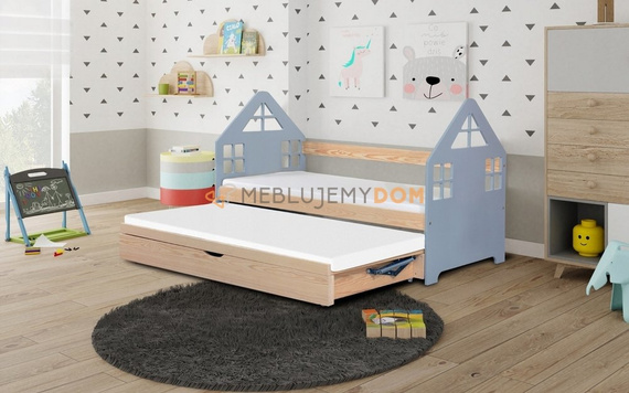 Łóżko wysuwane 2-osobowe DOMEK