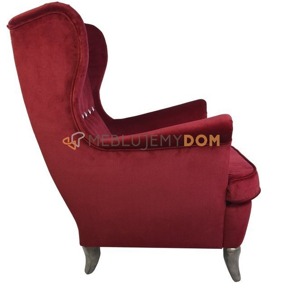 Fotel USZAK PIK z pinezkami i kryształkami