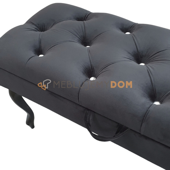 Puf CHESTER otwierany z kryształkami 100 x 40 cm