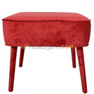 Puf JUDITH z lamówką i tapicerowanymi nogami 50 x 50 cm