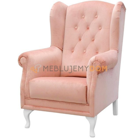 Fotel USZAK VELVET PIK z guzikami