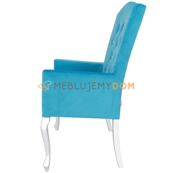 Fotel LUDWIK PIK z kryształkami i kołatką 110 cm