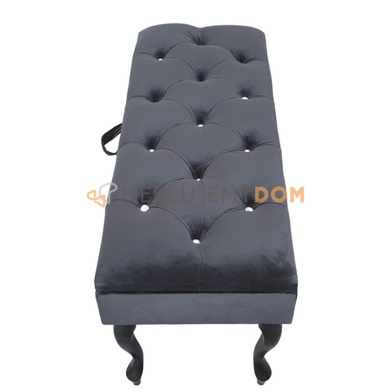 Puf CHESTER otwierany z kryształkami 100 x 40 cm