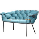 Ławka MAGNOLIA BLACK z plecionym oparciem 74 cm