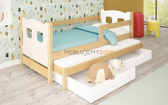 Łóżko 2-osobowe GILBERT MIŚ z barierką
