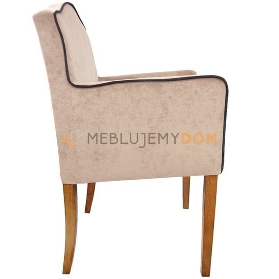 Fotel LUDWIK z lamówką i prostymi nogami 87 cm