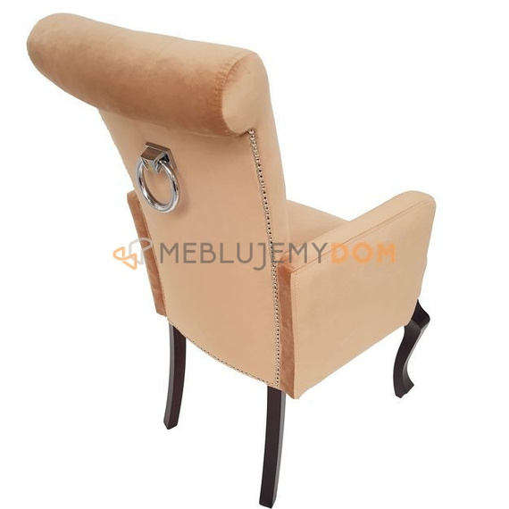 Krzesło TIZIANO z pinezkami, kołatką i podłokietnikami 100 cm