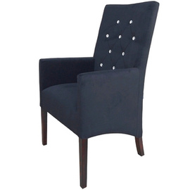 Fotel SKOŚNY PIK z kryształkami 107 cm