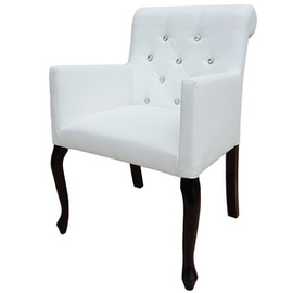 Fotel LUDWIK PIK z kryształkami i wałkiem 87 cm