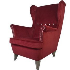 Fotel USZAK PIK z pinezkami i kryształkami