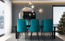 Zestaw do jadalni VASCO + VENTURA z pionowymi przeszyciami